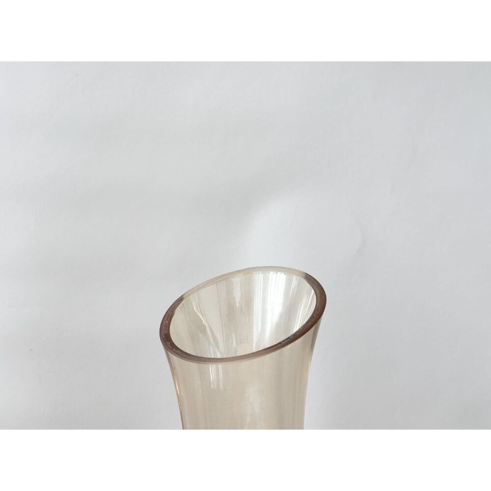 Etched Pale Yellow Glass Floral & Fruit Vintage Art Nouveau Oblique Glass Carafe - Picture 8 of 16